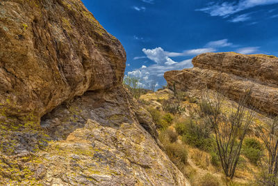 Scenic view of rock formation against sky