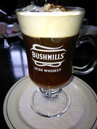 Close-up of coffee on table