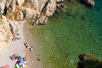 The beach in vrbnik town on krk island, croatia