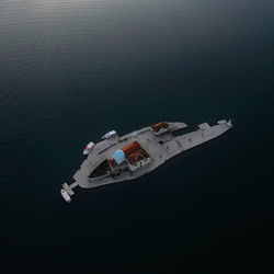 High angle view of ship in sea