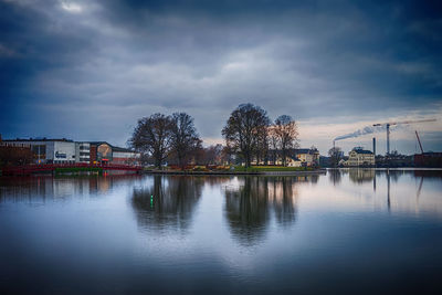 Reflection of trees in river