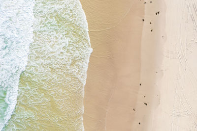 Aerial shot of the beach and sea