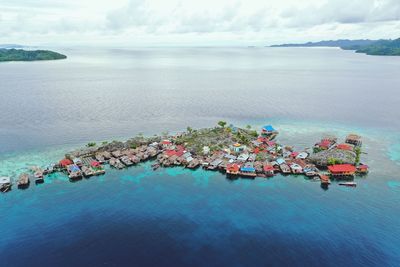 High angle view of sea against sky