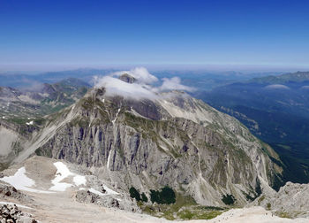 Imposing rocky peak of the gran sasso in abruzzo