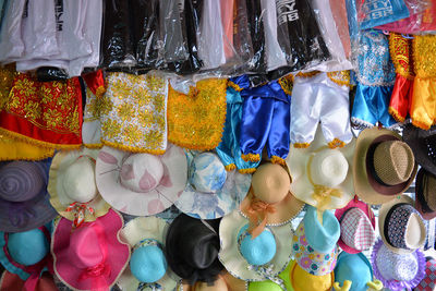 Multi colored displayed for sale in market
