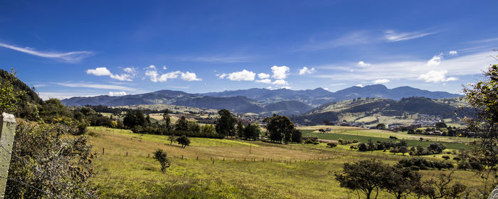 Panoramic view of the beautiful mountains of the municipality of la calera 