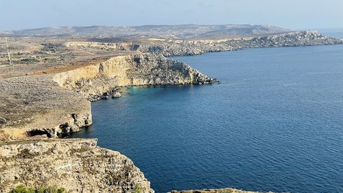 High angle view of sea against sky