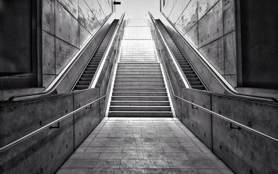 Low angle view of escalator