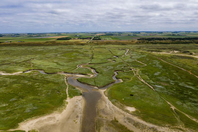 Scenic view of land against sky