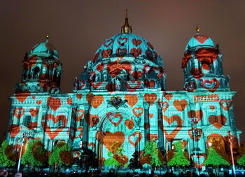 View of illuminated building