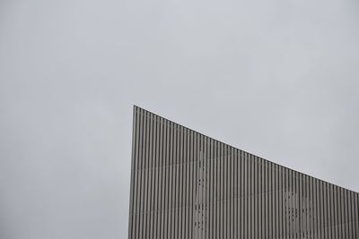 Low angle view of modern building against clear sky