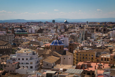 Aerial view of cityscape against sky