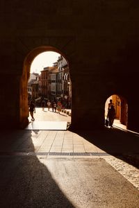 People in historic building