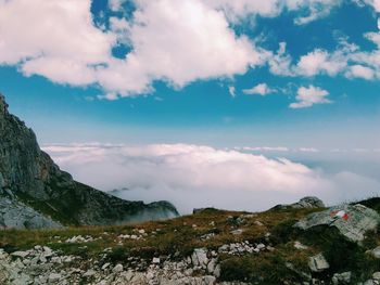 Scenic view of mountains against sky