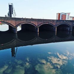 Bridge over river against sky