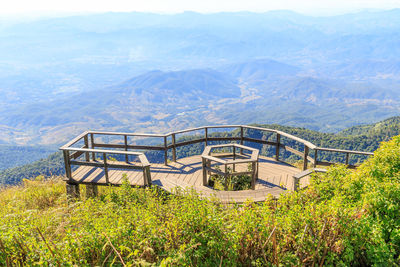 Scenery observation platform at kew mae pan nature trail, doi inthanon national park, chiang mai. 