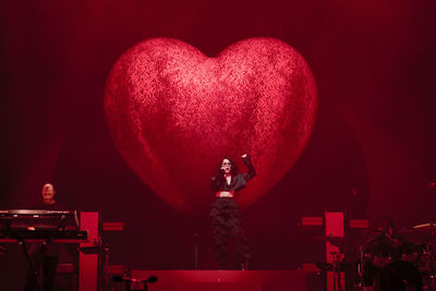 Heart shape made from illuminated stage