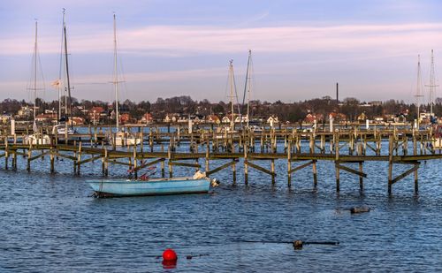 Boats in harbor