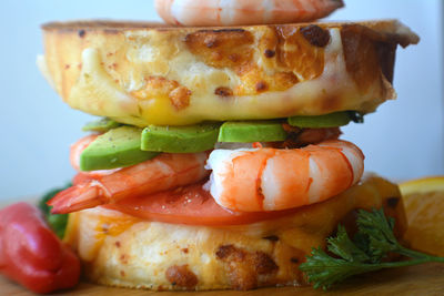 Close-up of sandwich on table