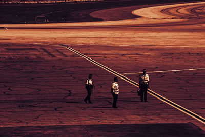 Air traffic controller on airport runway