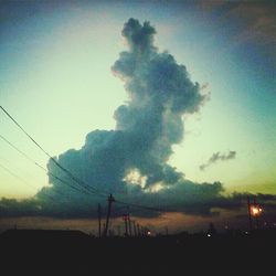 Electricity pylon at dusk