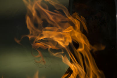 Close-up of fire against black background