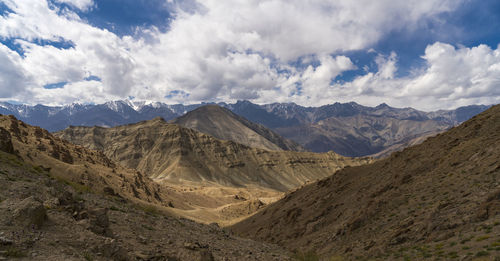 Panoramic view of mountains against sky