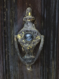 Close-up of old door knocker 