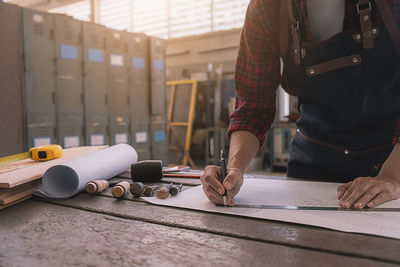 Man working on table