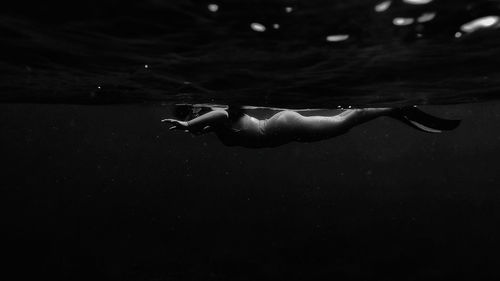 Man swimming in sea