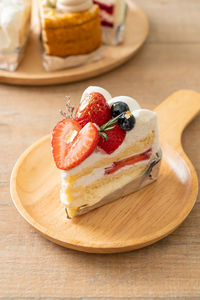 Close-up of dessert in plate on table