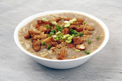 Close-up of food in bowl on table