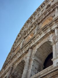 Low angle view of historical building against clear sky