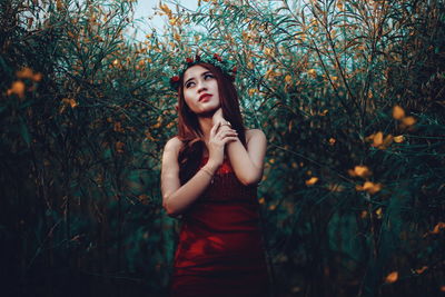 Woman walking in park