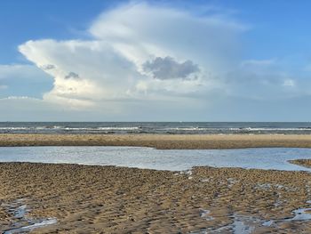 Scenic view of beach against sky