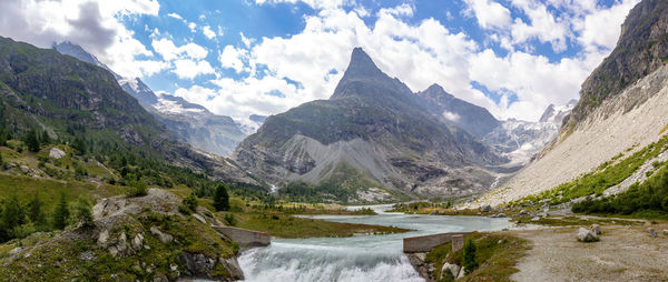 Scenic view of mountains against sky