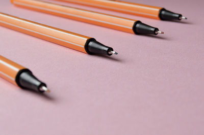 Close-up of pens