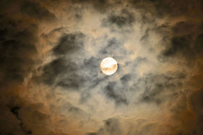 Low angle view of moon against sky