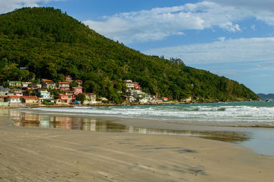 Scenic view of beach against sky