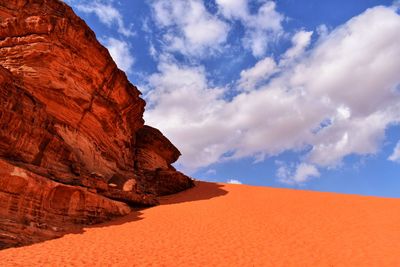 Scenic view of rock formations against sky