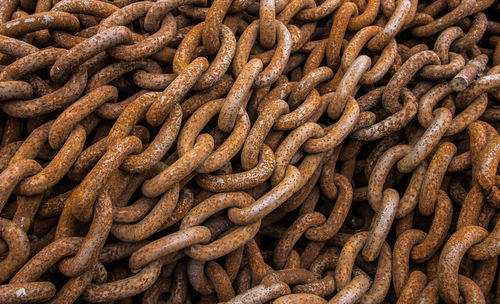 Full frame shot of rusty chain