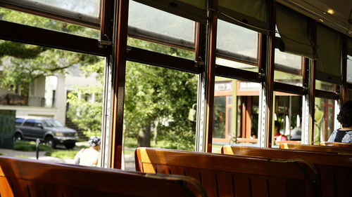 Close-up of chairs and table in restaurant