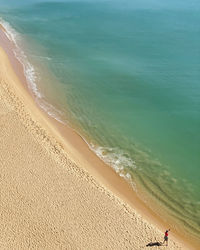 Aerial view of woman standing at beach