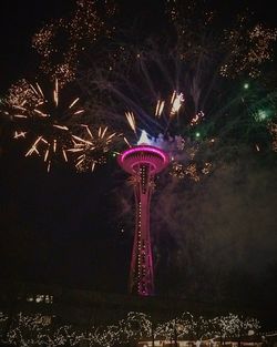 Low angle view of firework display