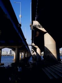 Low angle view of bridge against sky