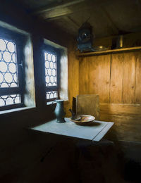 Table and window in room