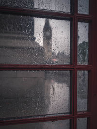 Close-up of wet window