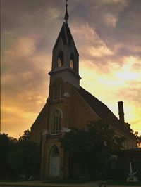 Low angle view of church against sky