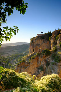 Scenic view of mountain against clear sky