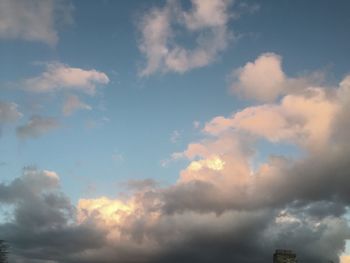 Low angle view of sky at sunset